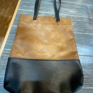 Stylish Tan and Black Unisex Tote Bag